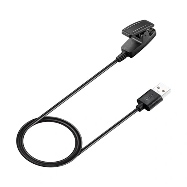 Oplader til Garmin Forerunner 235 med holder/base og 100 cm sort USB-kabel