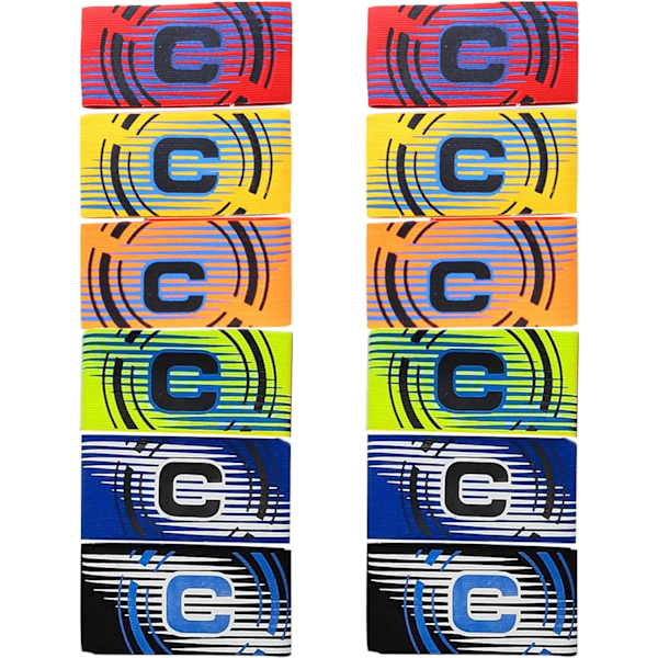 2025 Senaste Modell 12 Stycken Kaptensarmband för Fotboll Ungdom Kaptensarmband Elastiska Justerbara Armband för S
