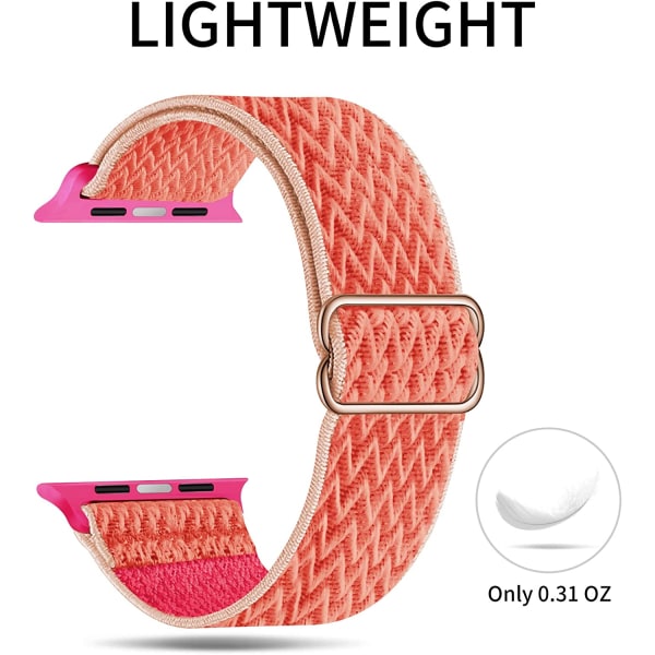 Stretchbarnd Solo Loop Kompatibel med Apple Watch Band Coral 38/40/41mm