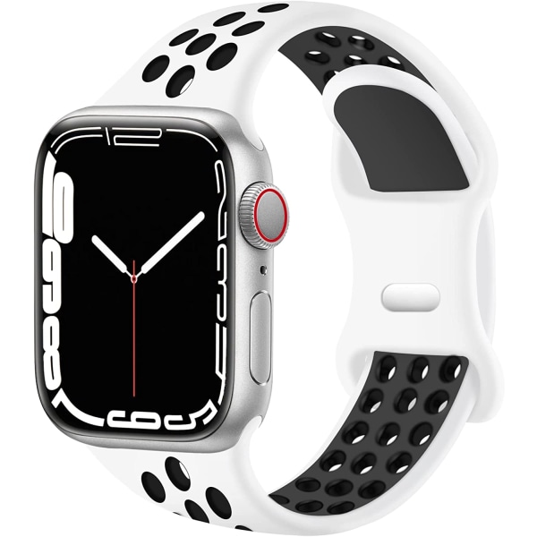 Sportband kompatibel med Apple Watch-band 49mm 45mm 44mm White Black 38mm/40mm/41mm