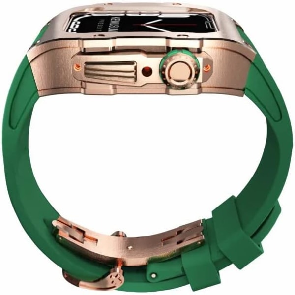 Rm mod-kit för Apple Watch Series 8 7 45 mm Metall Green Rosegold FOR 8 7 45MM