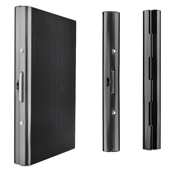 Stilfuld eksklusiv kortholder / pung i stål, sort