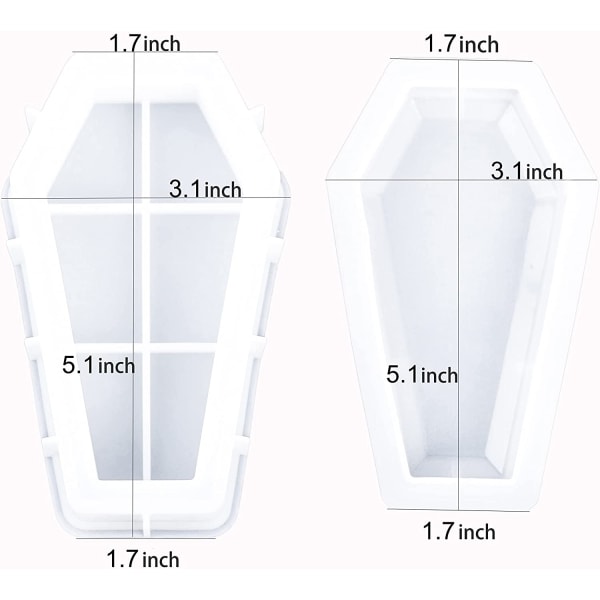 Halloween Resin Silikonformar, Resin Kistformar Förvaring Coffin Molds