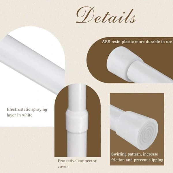 2-pack Gardinstång Teleskopisk - 30-50 cm