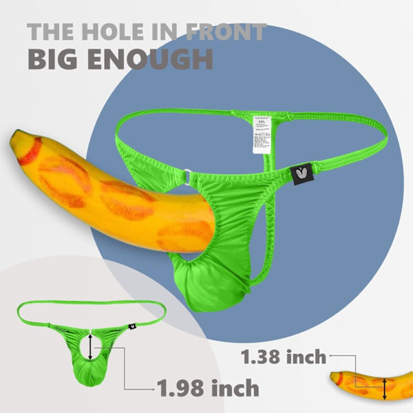 2025 Senaste Modell Herr Tanga Underkläder Herr Underkläder Herr Öppen Framsida Underkläder Tanga för Män Grön-2 X-Large
