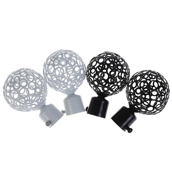 2 stk. gardinstænger jern endestykker tilbehør sort 28mm