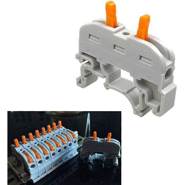 10 st Din-skena Trådterminalblock, 1 In 1 Ut 2 Portar