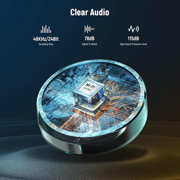 2025 Seneste Model Trådløst Lavalier Mikrofonsystem Kompatibelt med iPhone Android Telefon PC Laptop Computer, Støjreducerende Mini Reversmikrofon