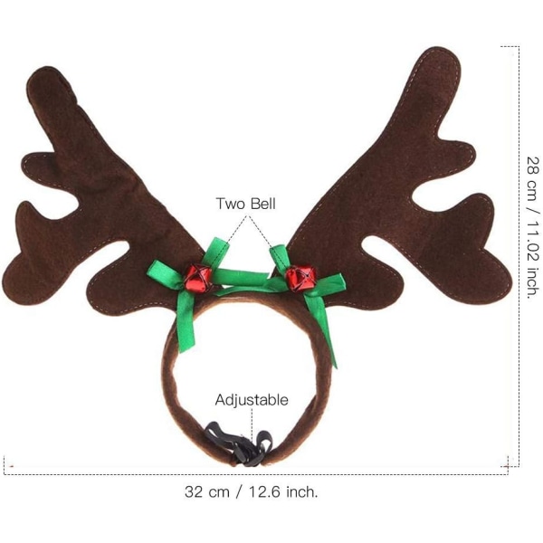 Hund jul Renhorn Pannband Klassisk Älgmössa Huvudbonader Husdjurskostymer