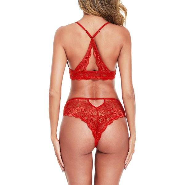 2025 Senaste Modell  Damen Underkläder BH och  Spets Sexiga Kläder Mesh Foder Halterneck Nattlinne Babydoll Utan Bygel