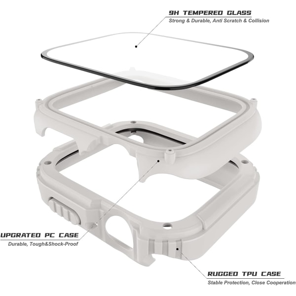 2-pack robust case som är kompatibelt för Apple Watch Black/Starlight 42 mm
