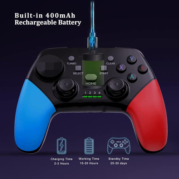 2025 Seneste Model Trådløs Mobil Gaming Controller Gamepad til iPhone/Android/iPad/PC/Switch/PS4/PC Joystick med Telefonholder, Understøttet