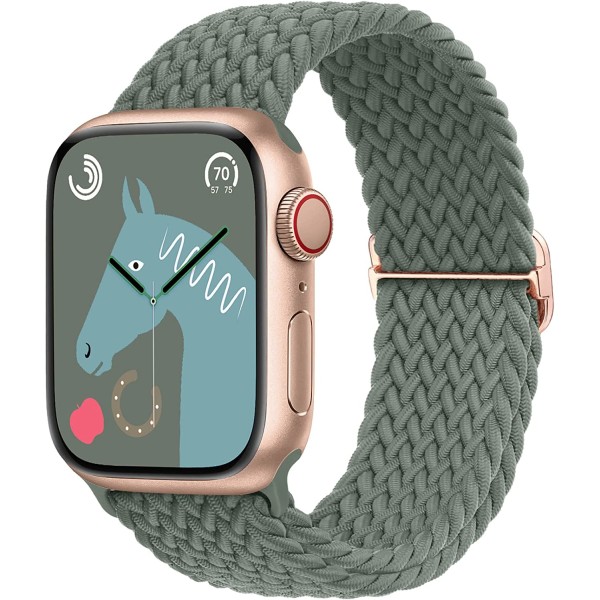 Flätat stretchigt justerbart watch för Apple Watch -band Pine Green 38MM/40MM /41MM