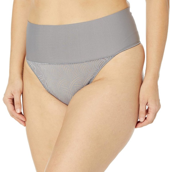 Dam Tämj Din Mage Spets Tanga Underkläder, Fast Kontroll Silver Filigree Swing Lace XL