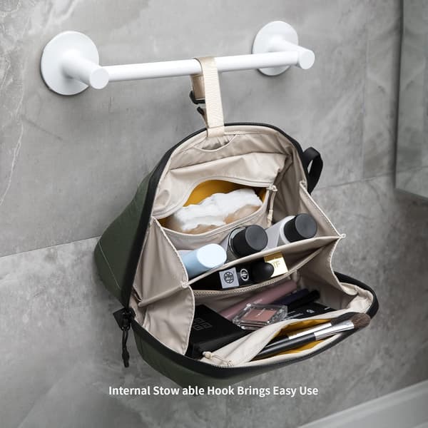 Vaskepose Toalettmappe Mini Tech Tilbehørsveske Elektronikk Organizer Bag, Grønn
