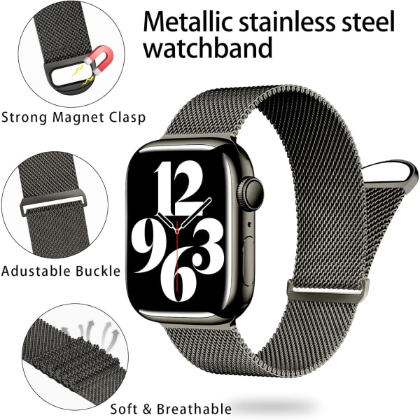 Magnetic Metal Milanese Loop Band kompatibelt med Apple Watch Band