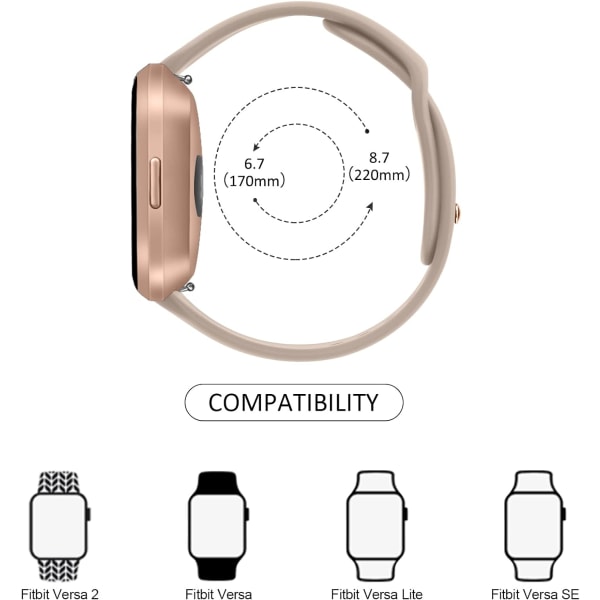 [3-pack] Remmar för Fitbit Versa 2 - Klassiska silikonremmar