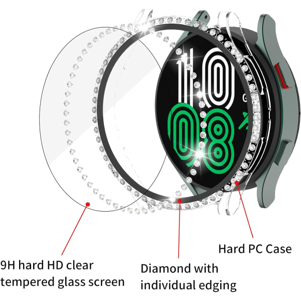 6 st Bling Hård PC-fodral med Härdat Glas Skärm Kompatibel med