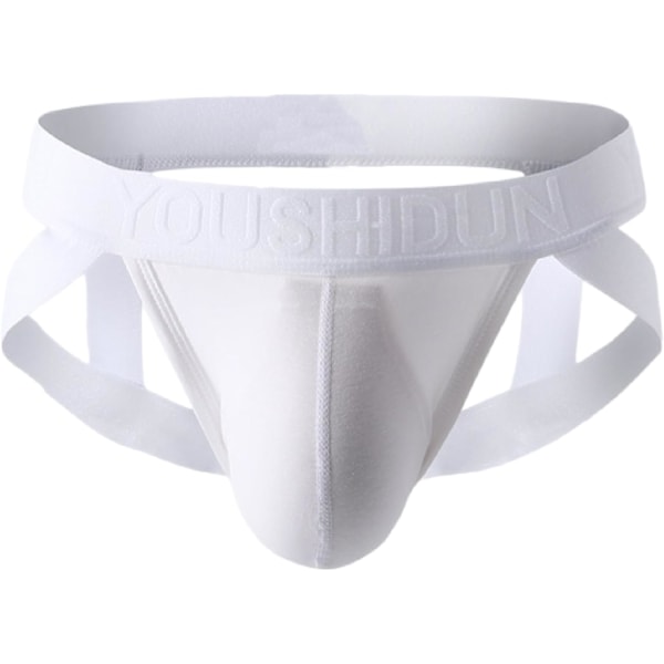 2025 Senaste Modell Herr Jockstrap Underkläder Tanga Atletiska Stöd Vit Stor