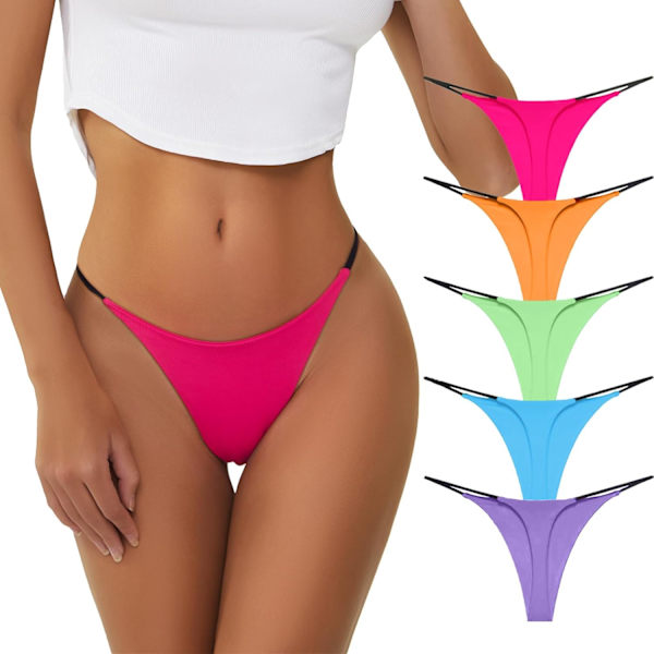 2025 Senaste Modell Sexiga Underkläder för Kvinnor Tanga Låg Midja G-String Trosor 5-Pack Låg Midja T-Back String Underbyxor Present till Kvinnor