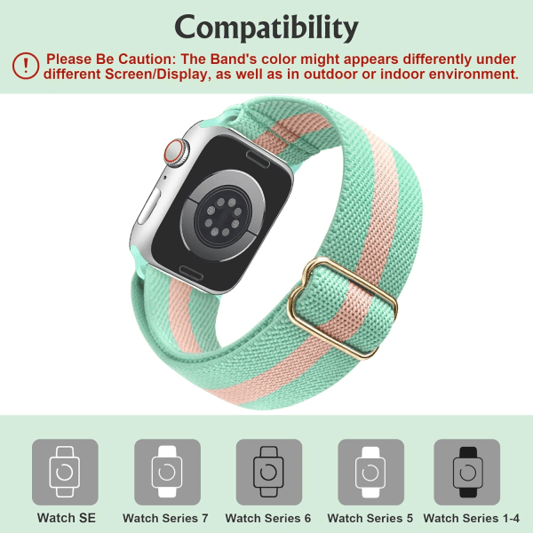 Stretchigt Armband Kompatibelt med Apple Watch Band 45mm 44mm 42mm