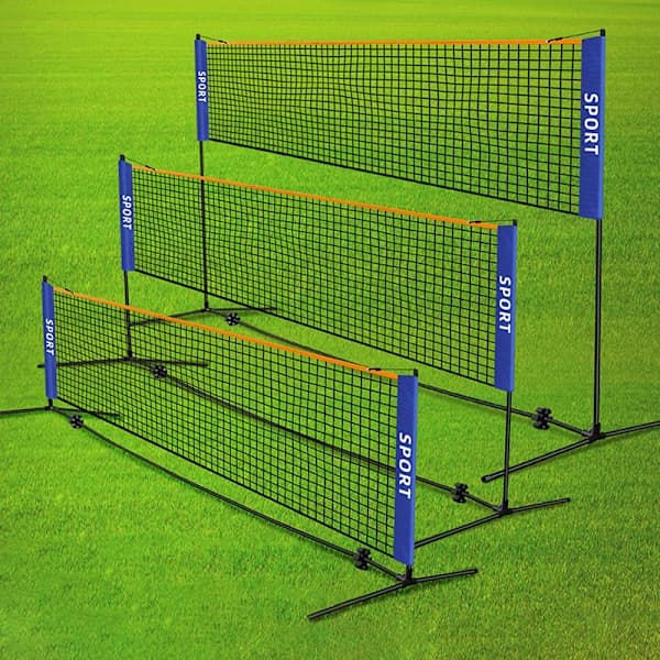 Bærbart foldbart standard professionelt badmintonnet indendørs udendørs hvid 4,1 m