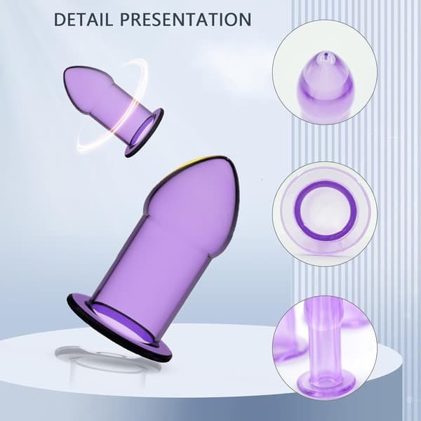 Analt enema kit, 5-pak, blød silikone (sort) Purple