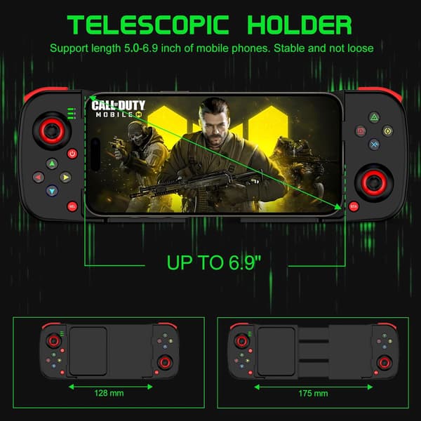 2025 Seneste Model 2 stk. Mobil Gaming Controller til iPhone/Android - Trådløs Controller
