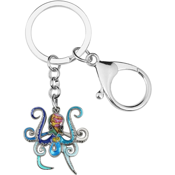 Emalj legering söt bläckfisk nyckelring Ocean nyckelringar