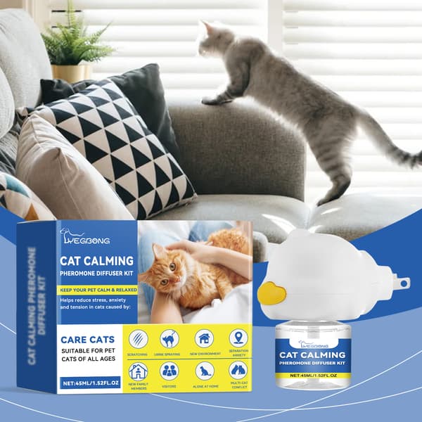 Kat Emotion Diffuser Kit, Plejeløsning til Kattetemperament, Konflikt og Kløe hos Flere Katte