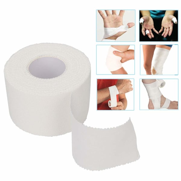 Sporttejp, Atlettejp, Medicintejp, Första hjälpen-bandage, Finger- och fotledstejp, Vit självhäftande bandage (3,8 cm * 9,14 m)  3,8 cm * 9,14 m