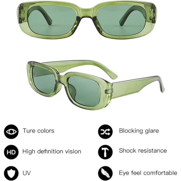 2025 Senaste Modell Solglasögon Bulk Rektangulära Solglasögon Party Favor 90-tals Glasögon Shades Sunnies för Kvinnor 6/8/10-pack 10 Blandade Färger Sm