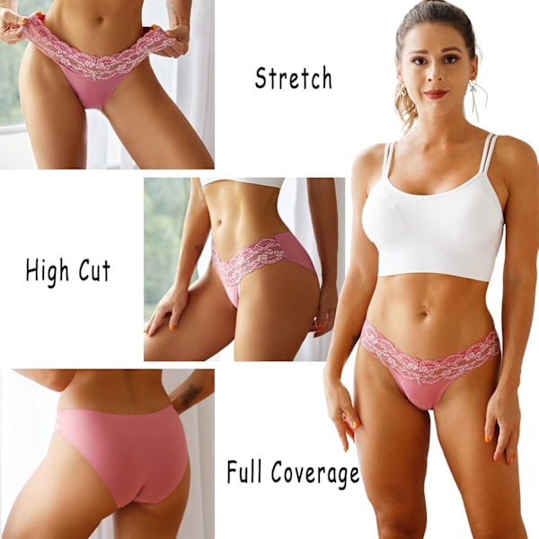 2025 Senaste Modell Sömlösa Trosor för Kvinnor Sexiga Osynliga Bikini Trosor Spets Dam Högt Skurna Hipster Osynliga Cheeky 6/9-pack