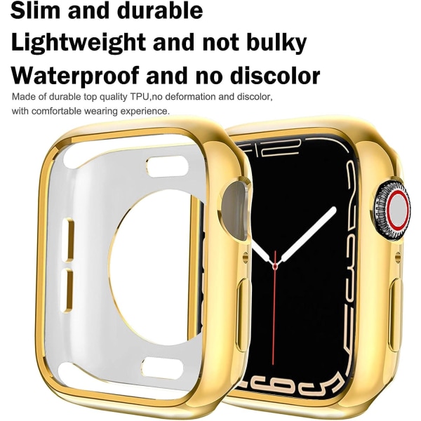 För Apple Watch Skal 40mm Serie 6/5/4/SE Mjukt plating gold 40mm