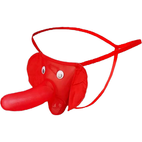 2025 Senaste Modell Herrunderkläder Elefant Snabel Stringtrosa för Män G-String Roliga Jul Alla Hjärtans Dag Presentidéer Röd