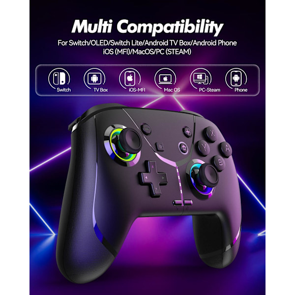 2025 Senaste Modell Trådlös Switch 2 Pro Handkontroll för Nintendo Switch 2/Switch/Lite/OLED, Bluetooth Spelkontroll för iPhone/Android/