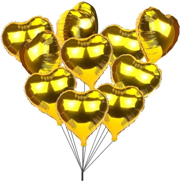 [10 stycken] Hjärtformade folieballonger.