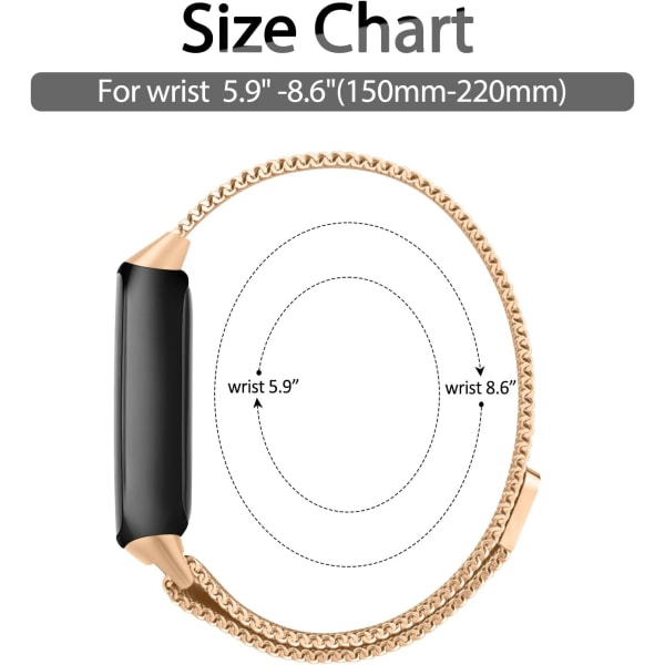 Rostfritt stål Mesh Loop Strap för Fitbit Luxe (kvinnor/män)