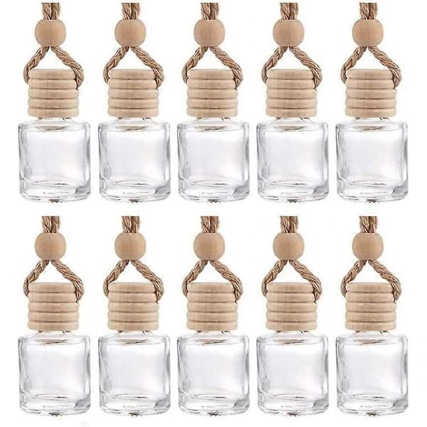 10-pack bilhängande diffusor glasparfymflaskor tomma luftfräschare diffusorflaska hängande oljeparfym aromaterapiflaska prydnad