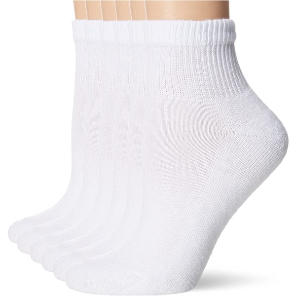 Damer Ultimate Comfort Toe Seamed Ankle Socks 6-pack Vit - 6-pack 5