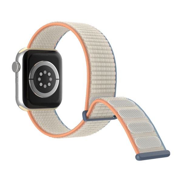 Lämplig för Apple Woven Watch med nylonögla dubbelklämma Milky white 38/40/41MM