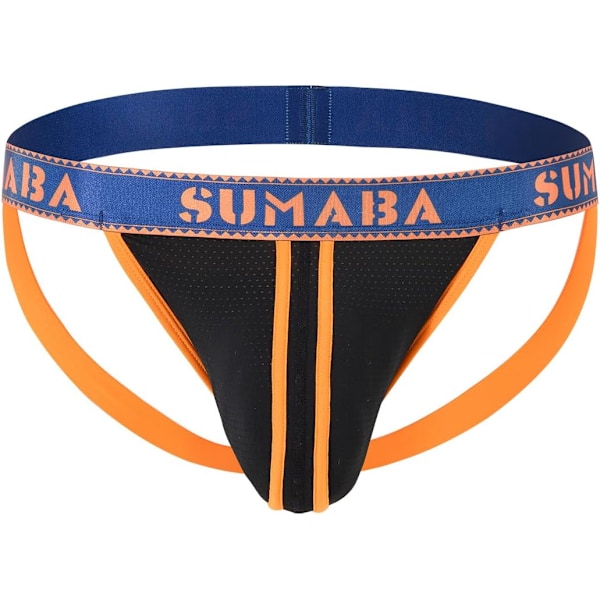 2025 Senaste Modell Herr Jock Strap, Mesh Jockstrsp för Atletiskt Stöd, Låg Midja Jock Sportunderkläder Orange 3X-Large