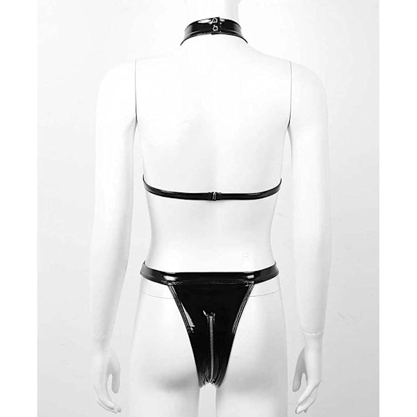 2025 Senaste Modell Dam Sexig Underkläder Party Klubb Cosplay Klänning Faux PU Läder Sovplagg Present