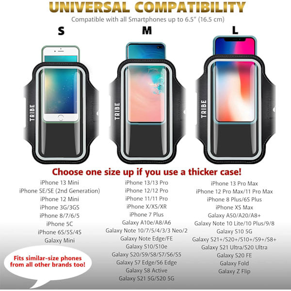 2025 Senaste Modell Vattentåligt Mobiltelefon Armband Fodral Löparhållare för iPhone Pro Max Plus Mini SE (13/12/11/X/XS/XR/8/7/6/