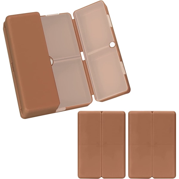 Daglig pillerorganisatör, 2 st 7 fack bärbar piller 2 Pcs Brown S