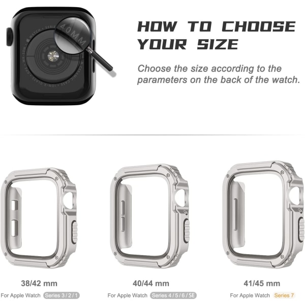 2-pack robust case som är kompatibelt för Apple Watch Black/Starlight 38 mm