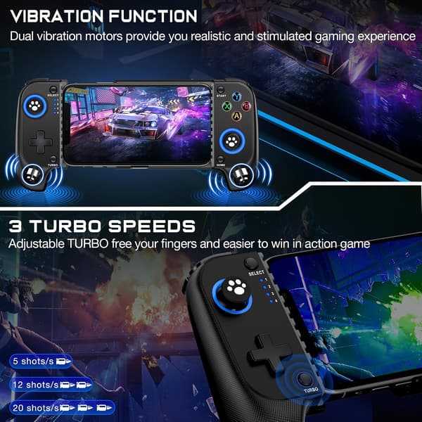2025 Seneste Model Trådløs Telefoncontroller til iPhone/Android med Hall Joystick, Mobil Gaming Controller til iOS Support Xbox Game Pass