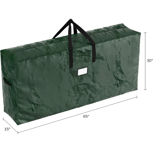 9 fot julförvaringsväska för artificiellt trädskydd, 2 förpackningar x 9 fot, grön