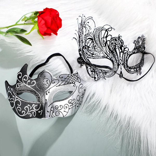 2025 Senaste Modell Venetiansk Maskeradmask för Kvinnor Par Bästisar-Bal, Maskerader, Mardi Gras, Halloween och Fester Kostymmask Bl