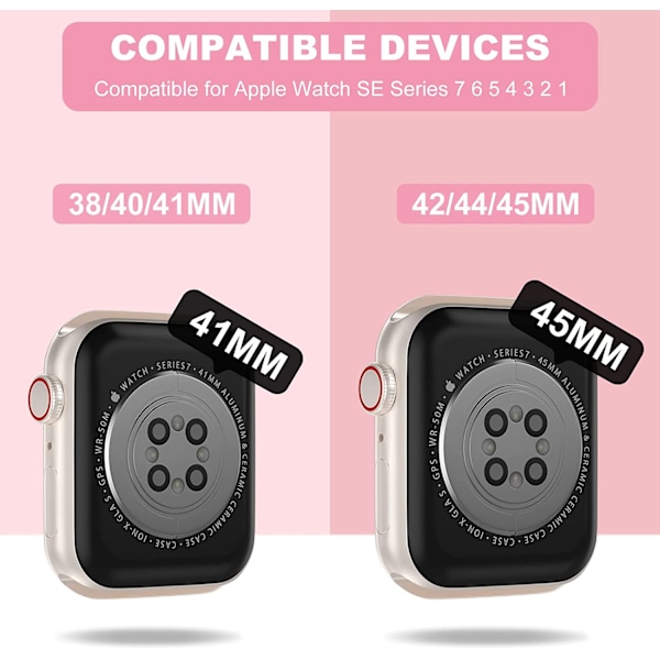 Kompatibel med Kristallklara Apple Watch-band, 45mm 44mm Pink 42/44/45mm